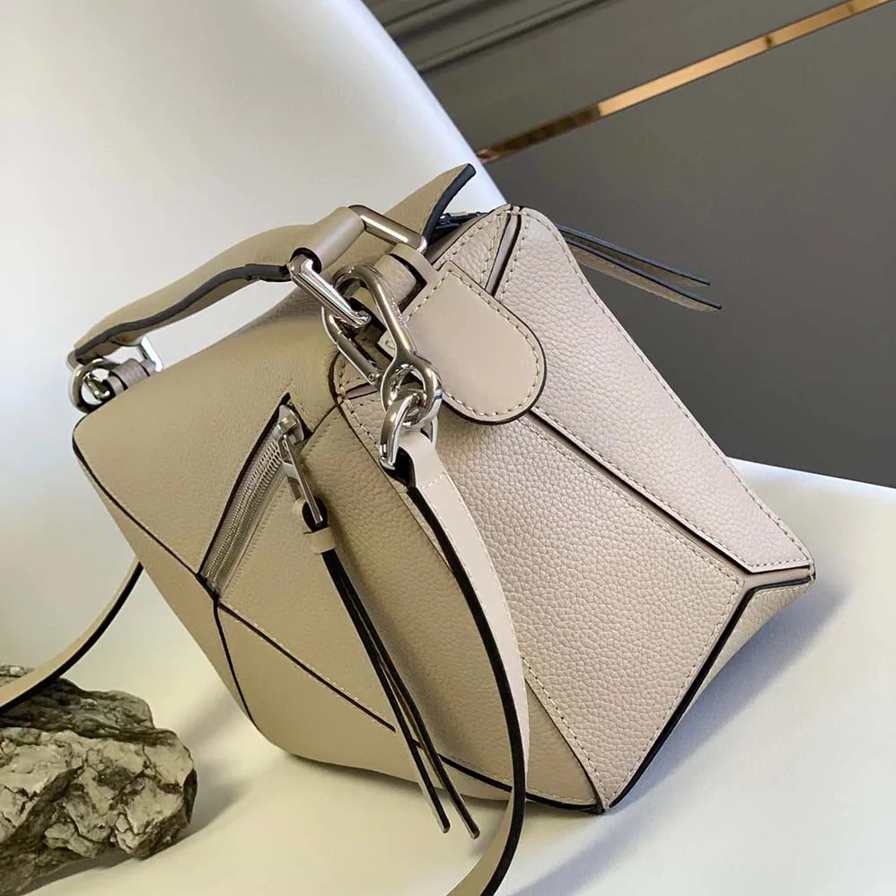 Loewe Puzzle Small Bag in Classic Calf Leather for Women in Beige Loewe Puzzle Small Bag in Classic Calf Leather for Women in Beige