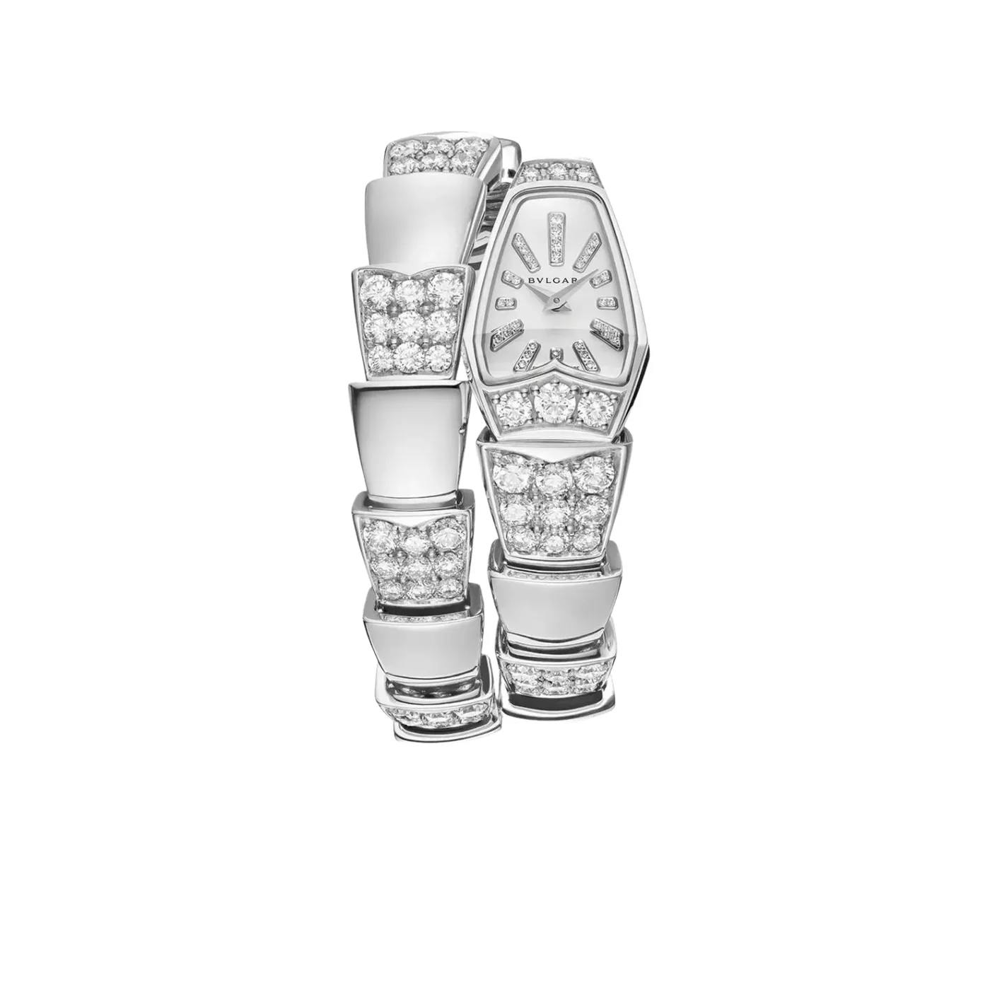 Bvlgari Serpenti Jewelry Watch Silver Toned White Dial Bvlgari Serpenti Jewelry Watch Silver Toned White Dial