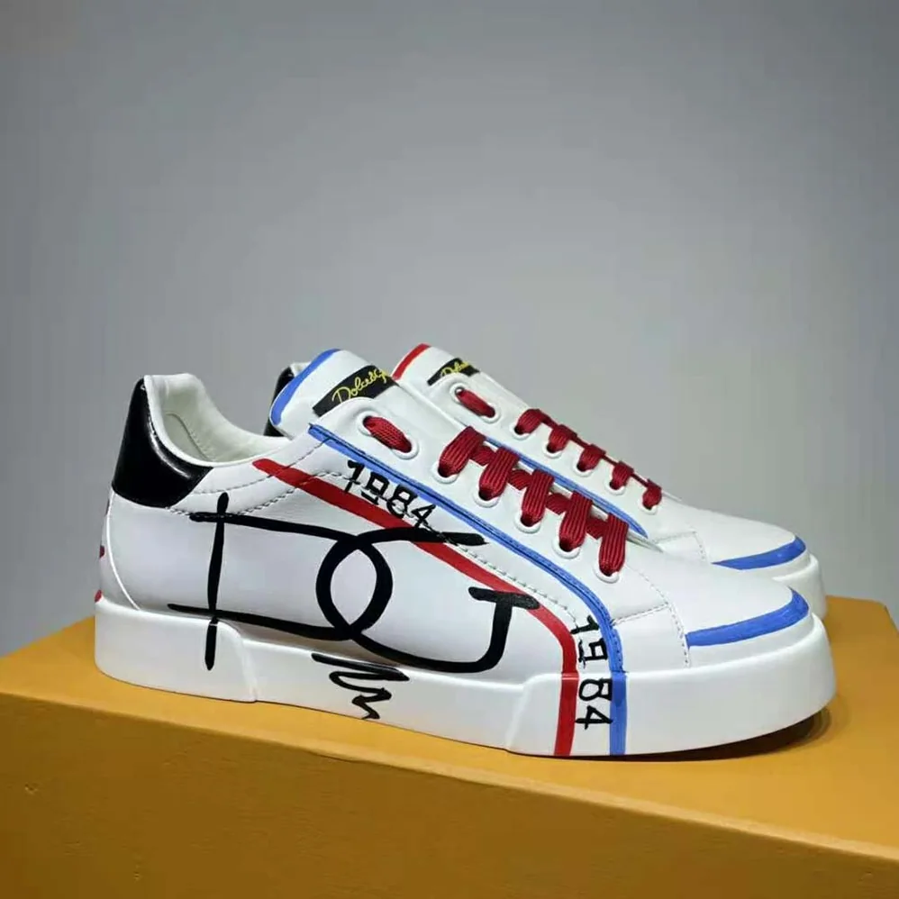 Dolce Gabbana D&G Limited Edition Portofino Sneakers for Men in Blue Dolce Gabbana D&G Limited Edition Portofino Sneakers for Men in Blue