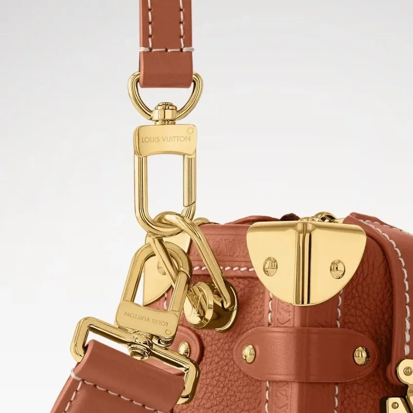 Louis Vuitton Side Trunk PM Shoulder Bag in Cognac Gold Hardware
