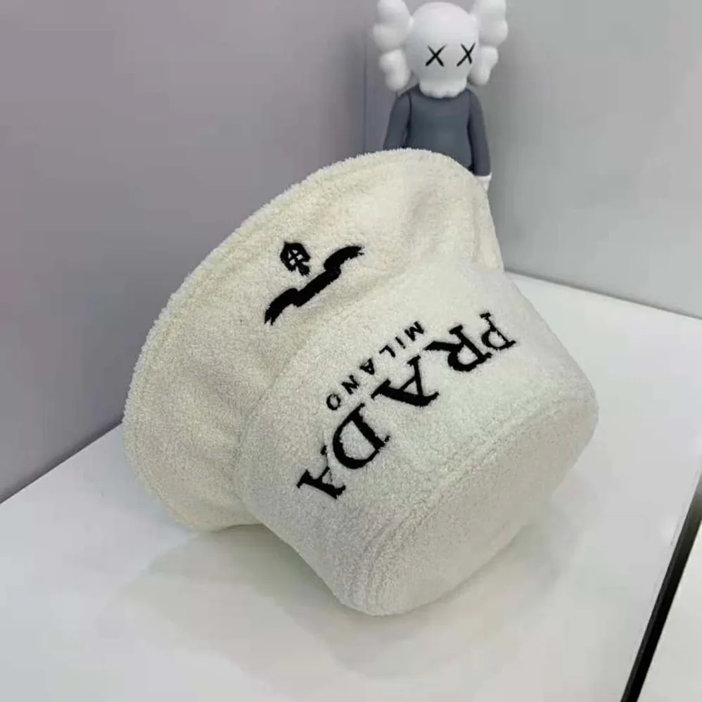 Prada Terrycloth Bucket Hat for Women in White Prada Terrycloth Bucket Hat for Women in White