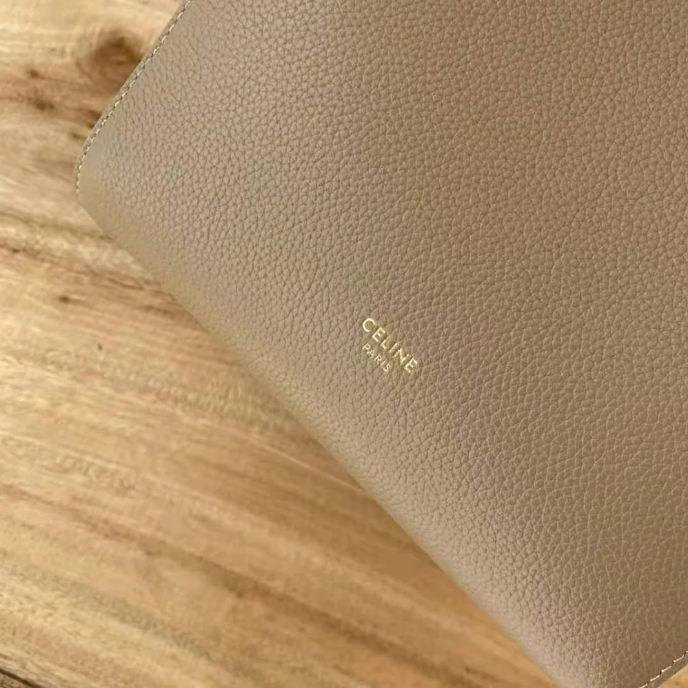 Celine Sangle Small Bucket Bag in Soft Grained Calfskin for Women in Brown