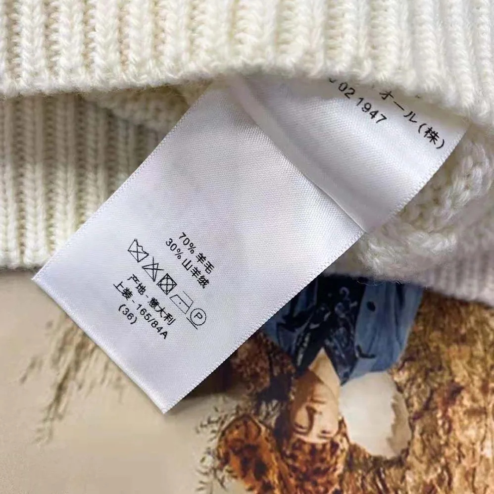 Dior Sailor Collar Tied Sweater Ecru Cashmere and Wool Knit for Women Dior Sailor Collar Tied Sweater Ecru Cashmere and Wool Knit for Women