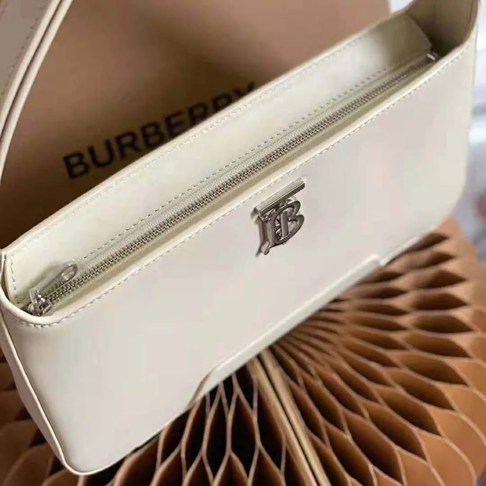 Burberry Leather TB Shoulder Bag for Women in White