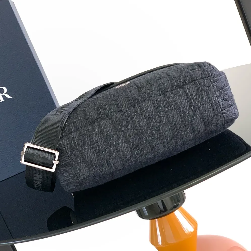 Dior Small Rider Soft Hobo Bag Black Dior Oblique Jacquard and Black Grained Calfskin for Men Dior Small Rider Soft Hobo Bag Black Dior Oblique Jacquard and Black Grained Calfskin for Men