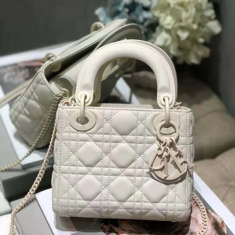 Dior Mini Lady Dior Bag Latte Ultramatte Cannage Calfskin for Women Dior Mini Lady Dior Bag Latte Ultramatte Cannage Calfskin for Women