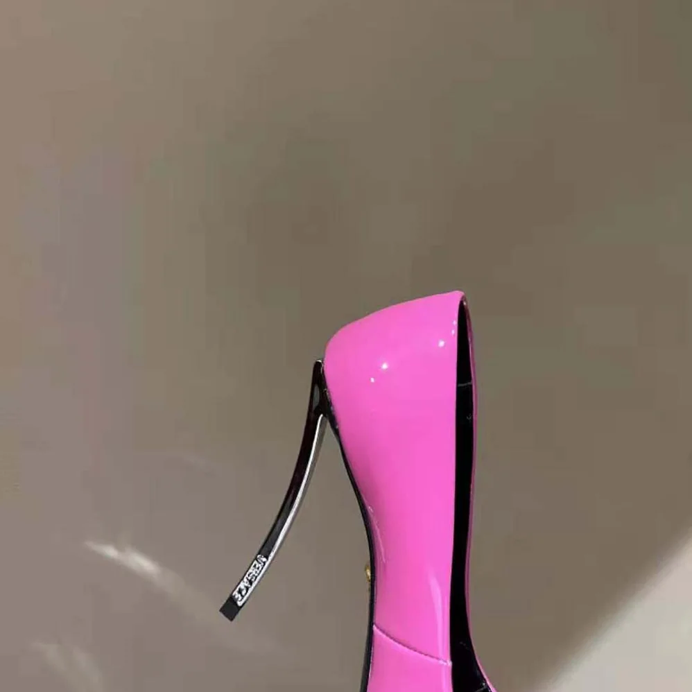 Versace Pin-Point Pumps Curved High Stiletto Heels for Women in Pink Versace Pin-Point Pumps Curved High Stiletto Heels for Women in Pink