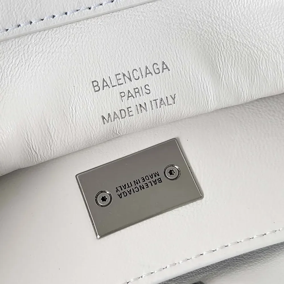 Balenciaga Rodeo Small Handbag in White Smooth Calfskin for Women in Silver