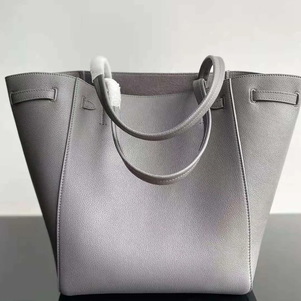 Celine Small Cabas Phantom in Soft Grained Calfskin for Women in Silver Celine Small Cabas Phantom in Soft Grained Calfskin for Women in Silver