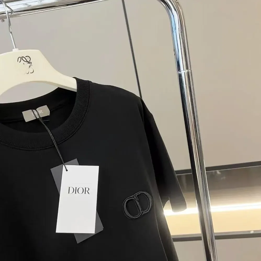 Dior CD Icon T-Shirt Regular Fit Black Cotton Jersey for Men Dior CD Icon T-Shirt Regular Fit Black Cotton Jersey for Men