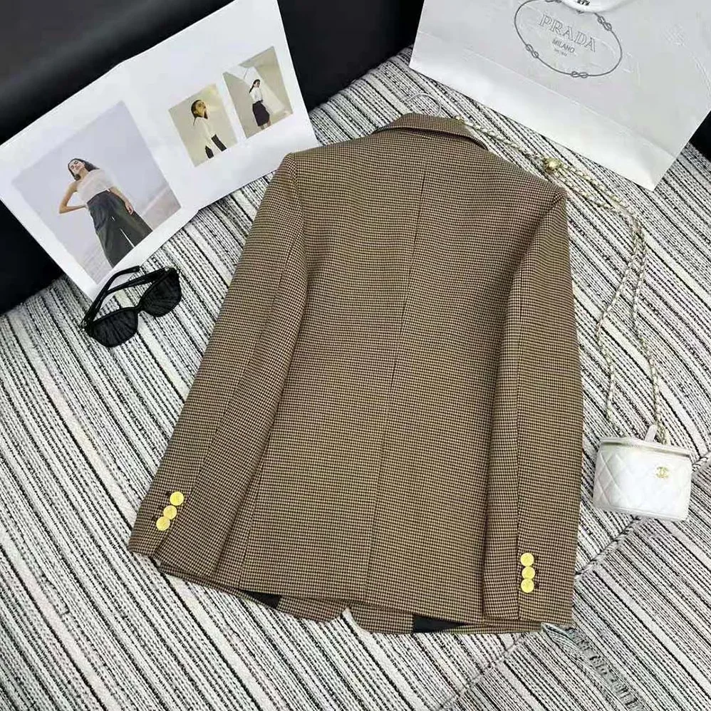 Prada Single for Women in breasted Houndstooth Check Jacket Prada Single for Women in breasted Houndstooth Check Jacket