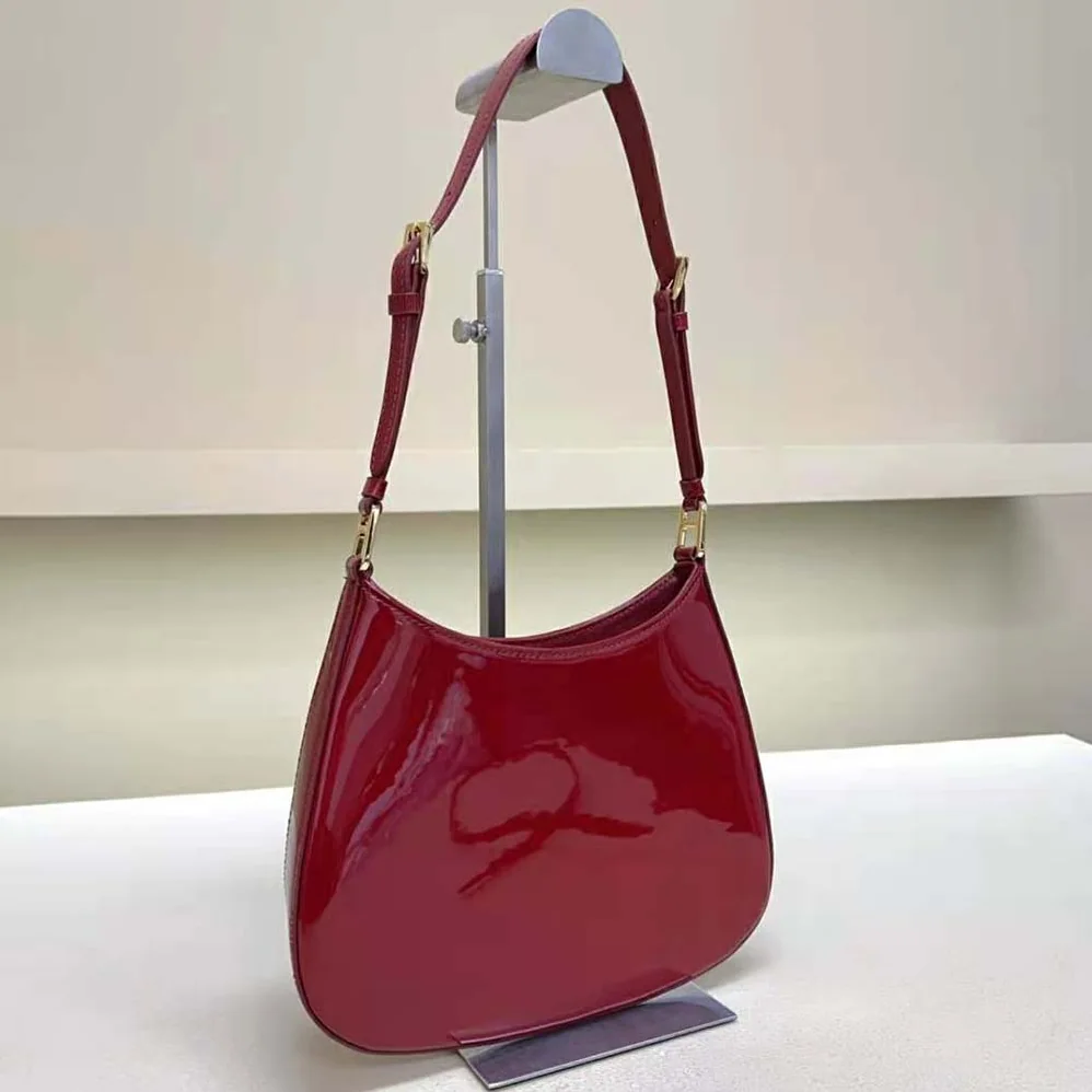 Prada Cleo Patent Leather Bag for Women in Red