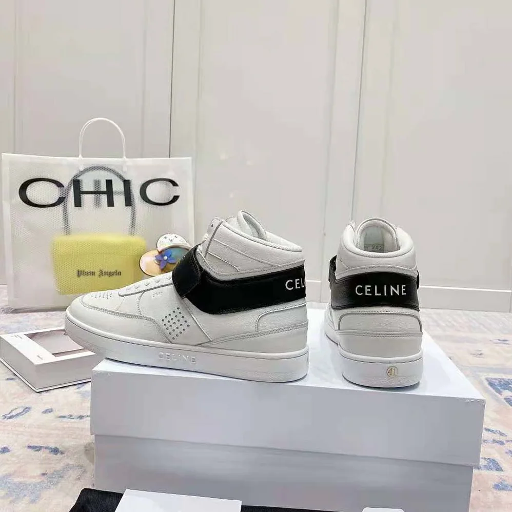 Celine CT-03 High Sneaker with Scratch in Calfskin for Men in White Celine CT-03 High Sneaker with Scratch in Calfskin for Men in White