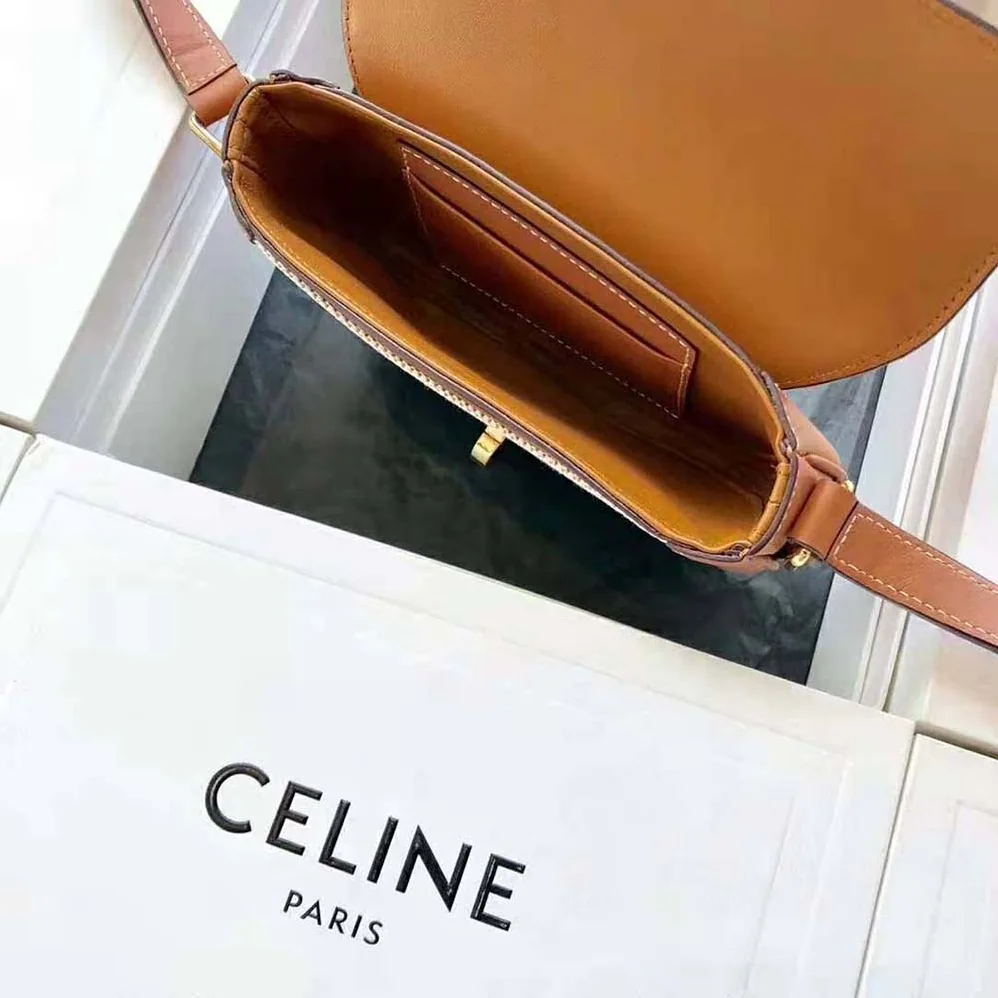 Celine Besace 16 in Textile and Natural Calfskin for Women Celine Besace 16 in Textile and Natural Calfskin for Women