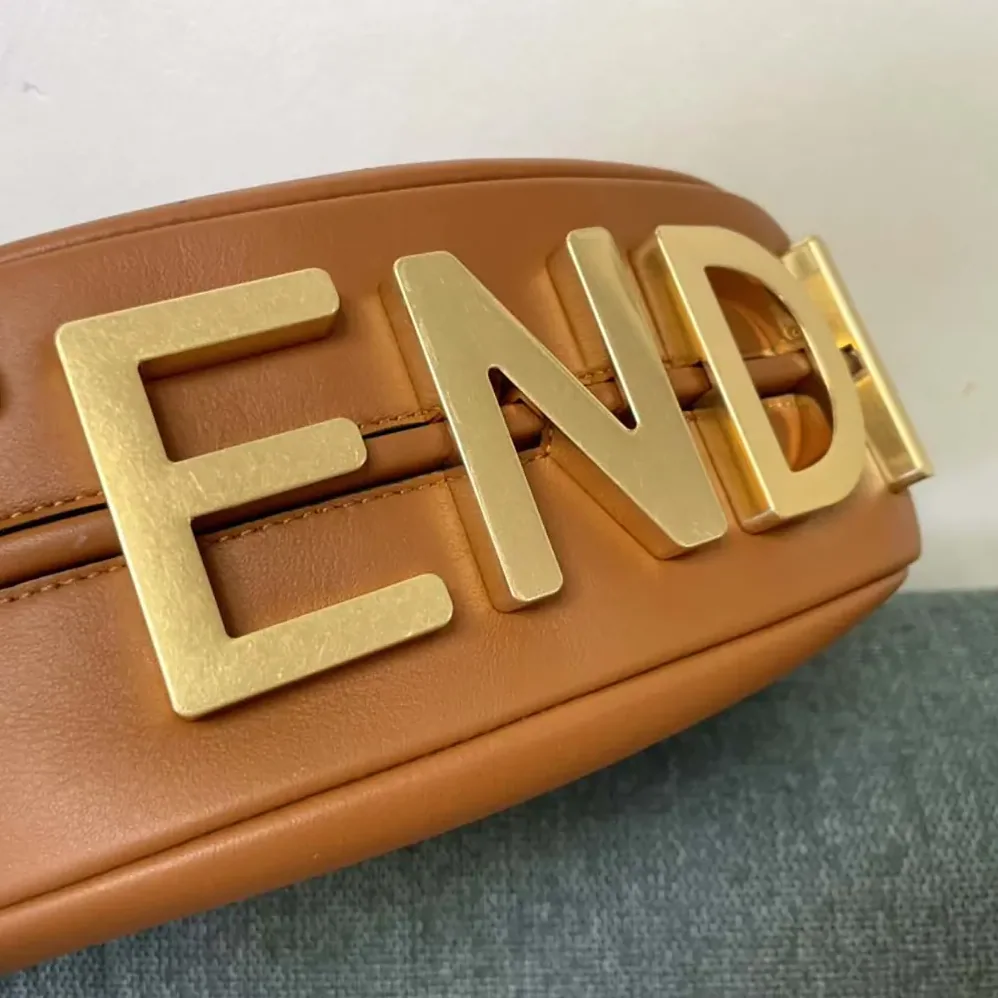 Fendi Fendigraphy Small Brown Leather Bag for Women