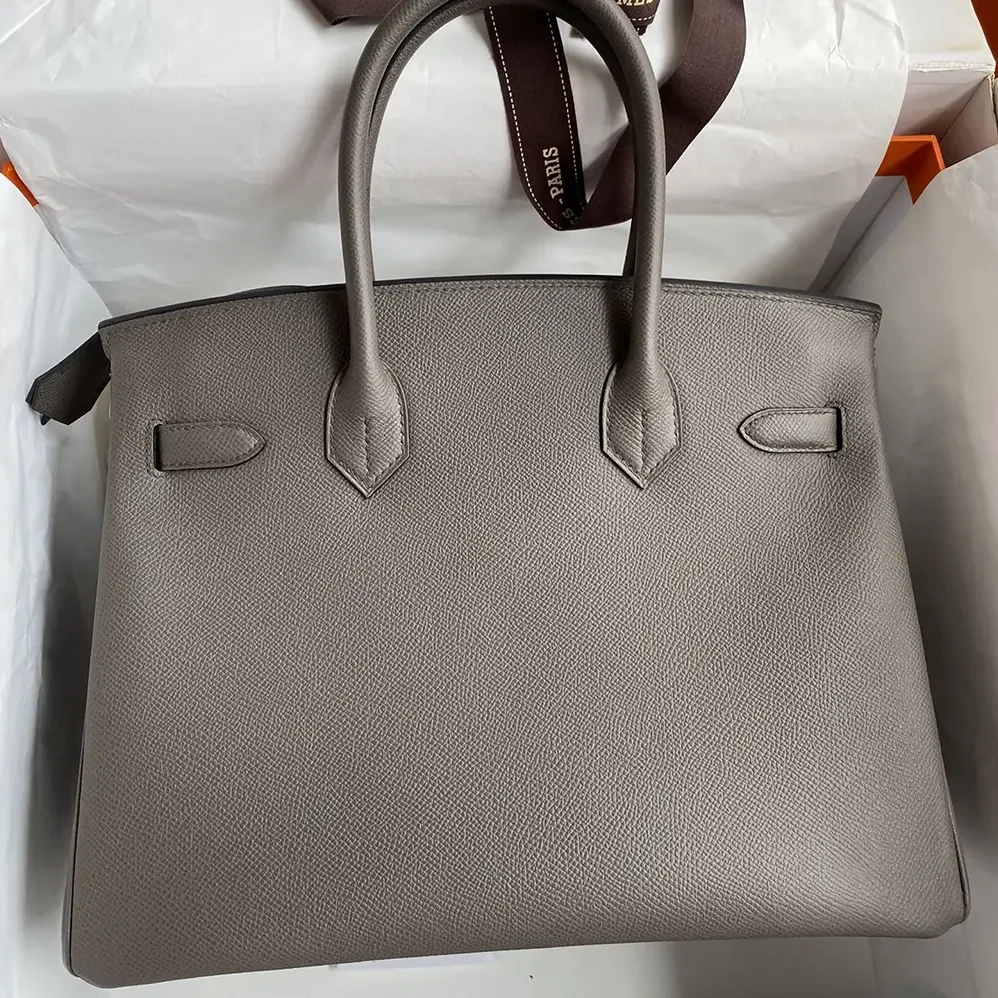 Hermes Birkin 30 Bag in Epsom Leather with Silver Hardware in Gray