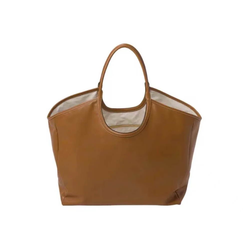 Miu Miu IVY Leather Bag with Leather Lettering Logo for Women in Brown