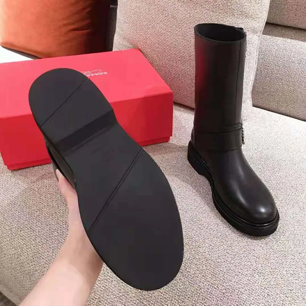 Roger Vivier Viv' Biker Boots in 2.5cm Heel for Women in Black