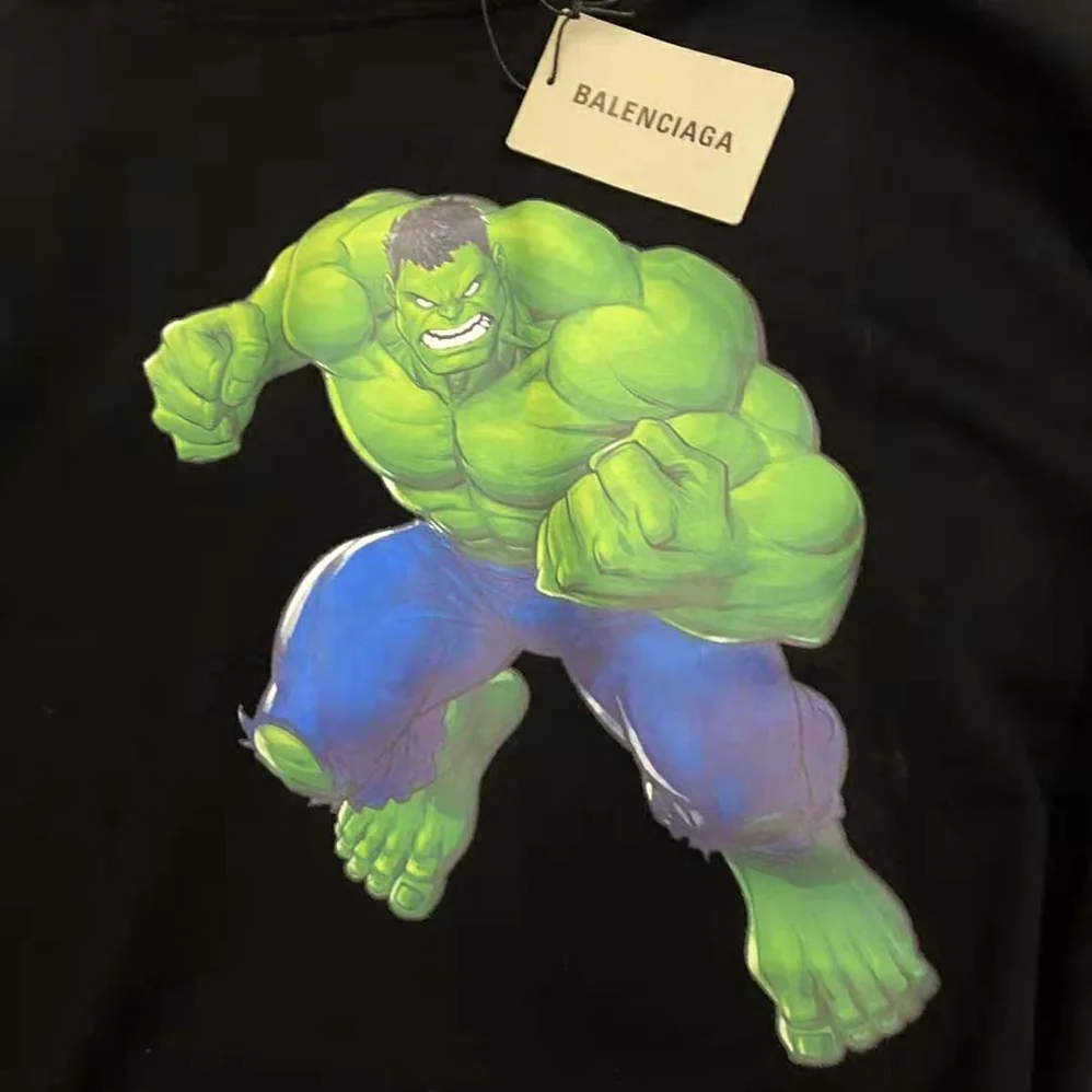 Balenciaga Hulk 2021Marvel Medium Fit Hoodie in Black Medium Fleece for Women