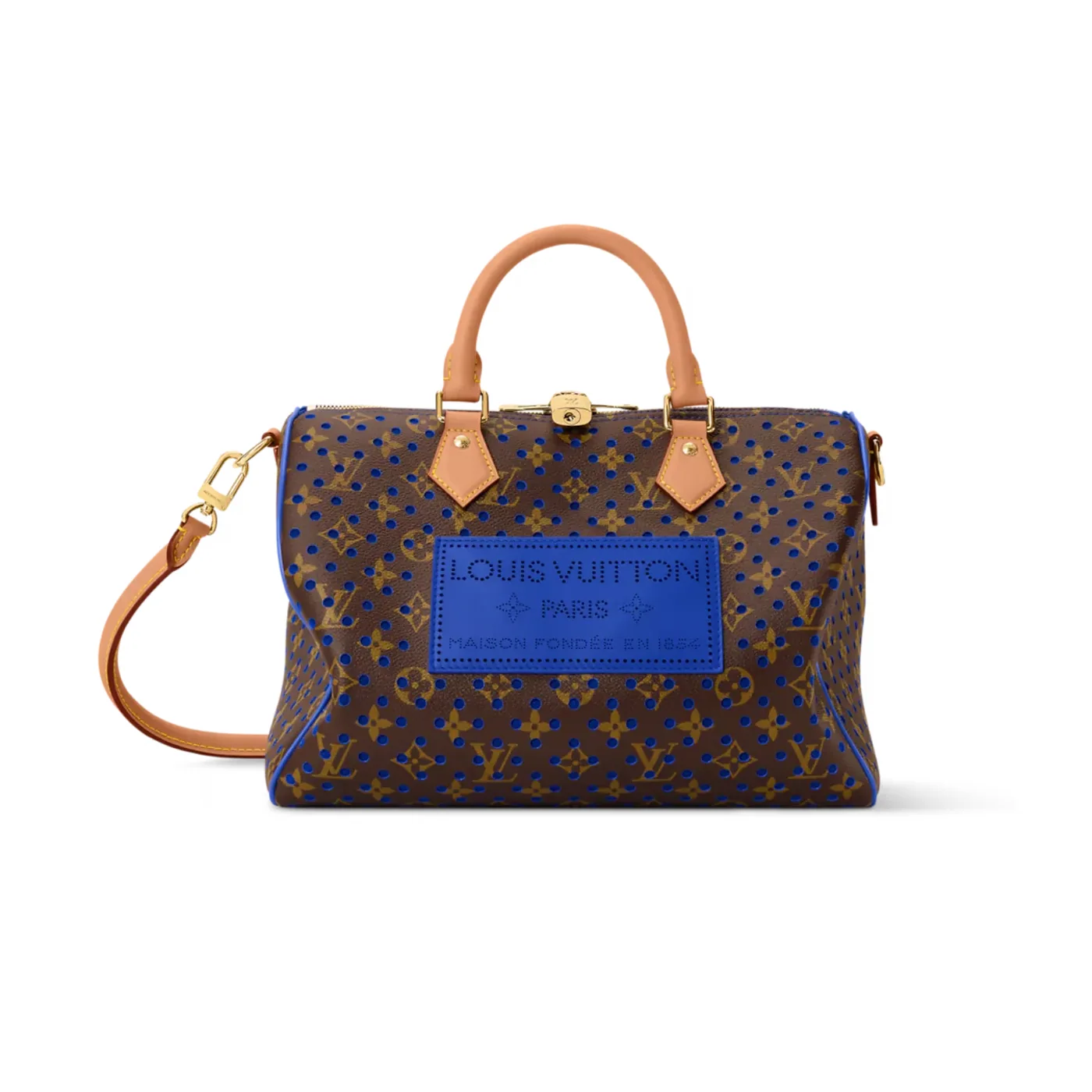 Louis Vuitton Speedy Soft 30 Top Handle Bag in Neon Wave Gold Hardware