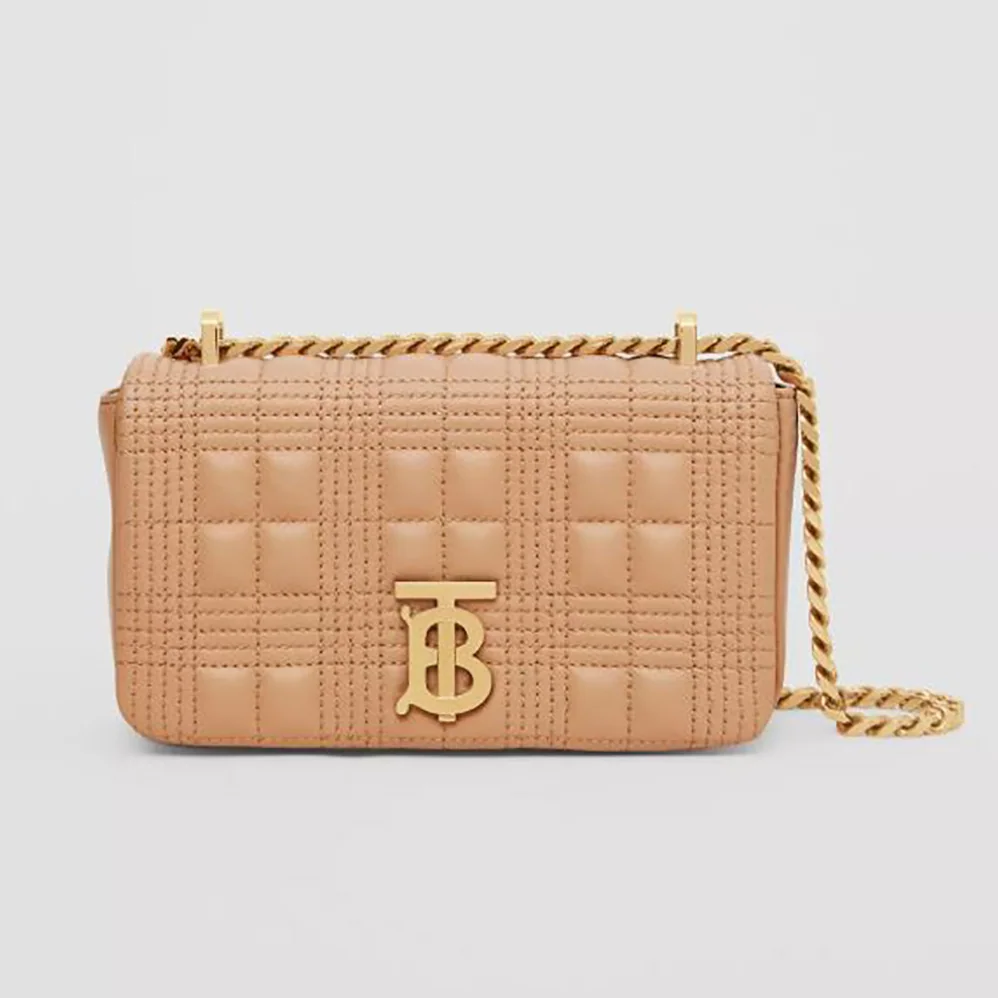 Burberry Mini Quilted Lambskin Lola Bag for Women in Sandy Burberry Mini Quilted Lambskin Lola Bag for Women in Sandy