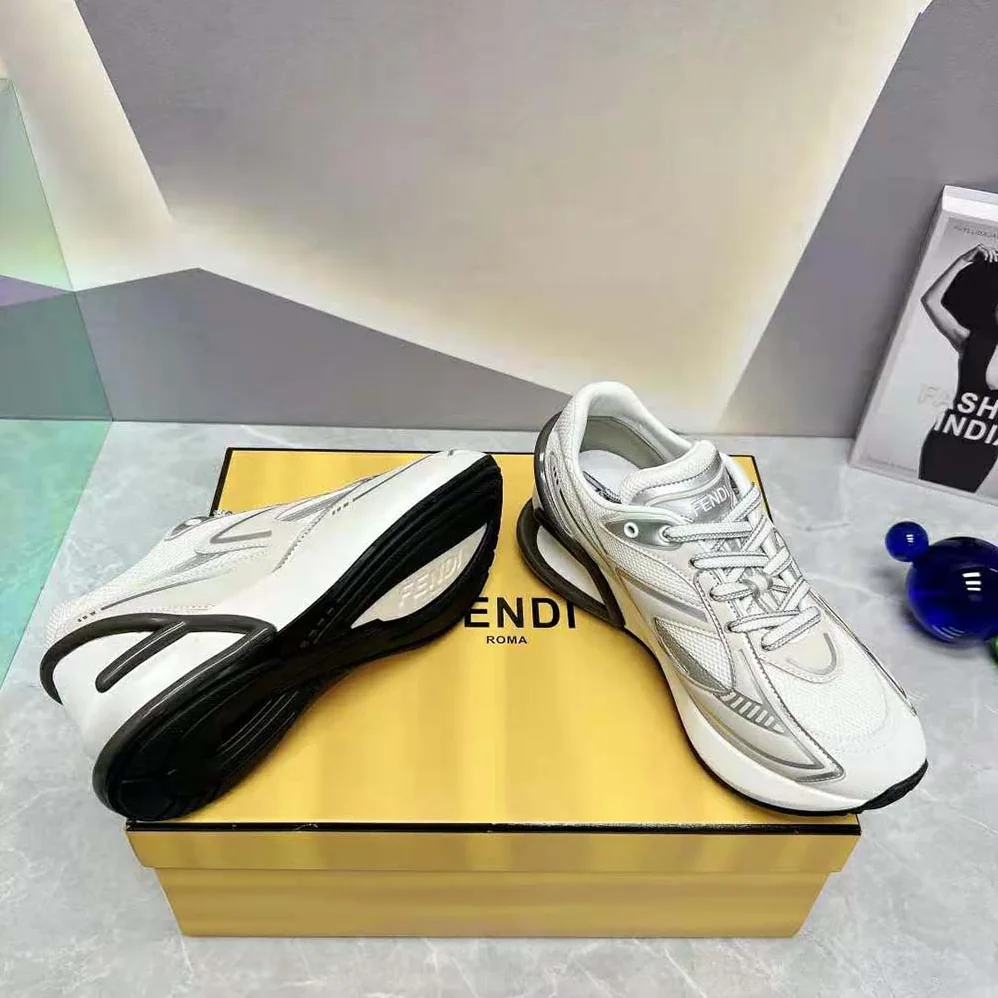 Fendi First 1 Gray Fabric Trainers for Women