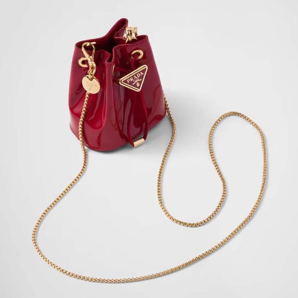 Prada Patent Leather Mini-pouch for Women in Red