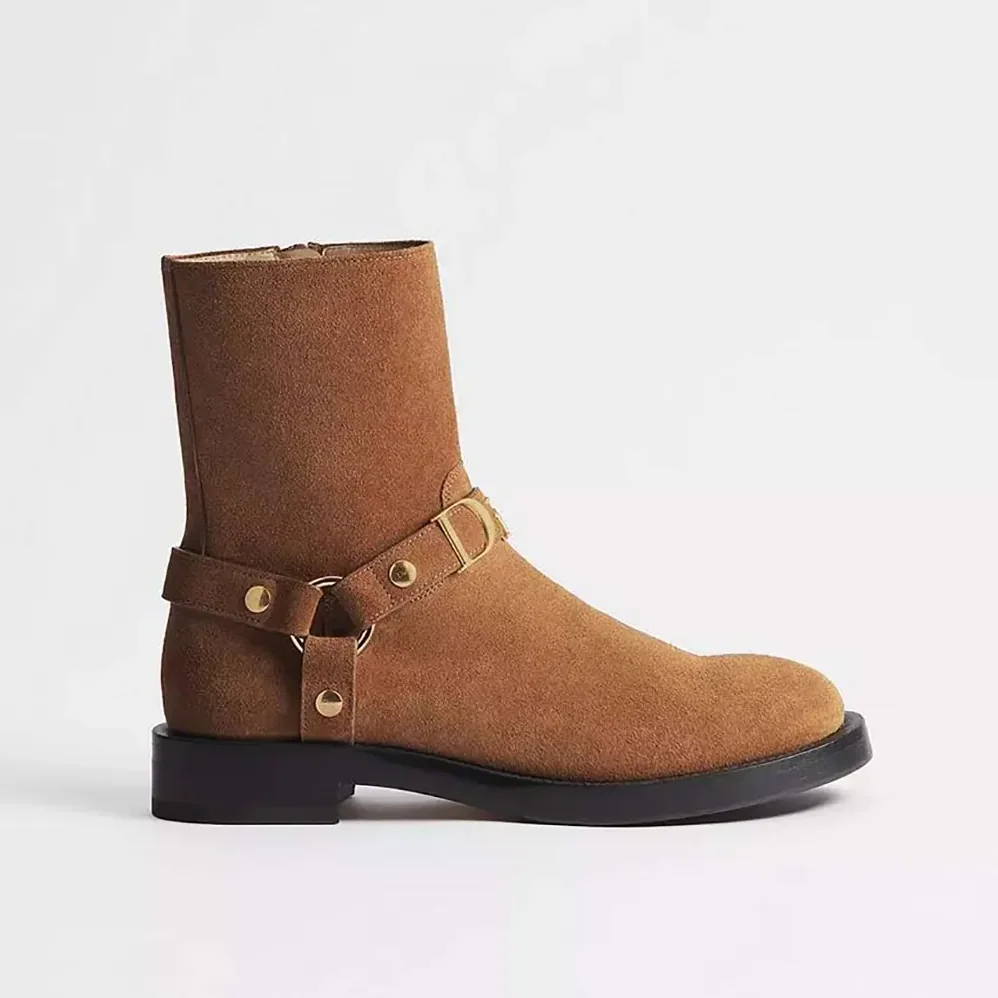 Dior Bolt Ankle Boot Cognac Brown Suede Calfskin for Women Dior Bolt Ankle Boot Cognac Brown Suede Calfskin for Women