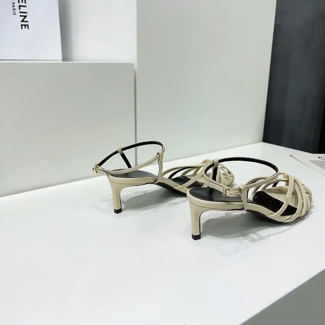 Celine Triomphe Sandal White