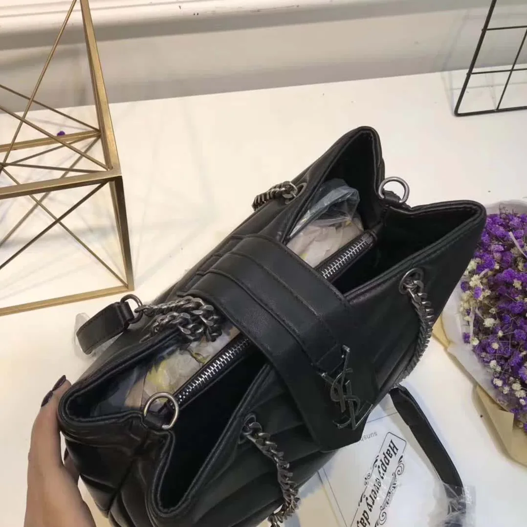 Saint Laurent YSL Small Loulou Shopping Bag Y Quilted in Black Saint Laurent YSL Small Loulou Shopping Bag Y Quilted in Black