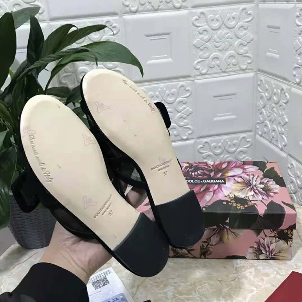 Dolce Gabbana D&G Mesh Mules with Baroque DG Logo for Women