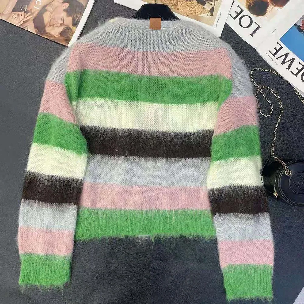 Loewe Stripe Cardigan in Mohair for Women Loewe Stripe Cardigan in Mohair for Women