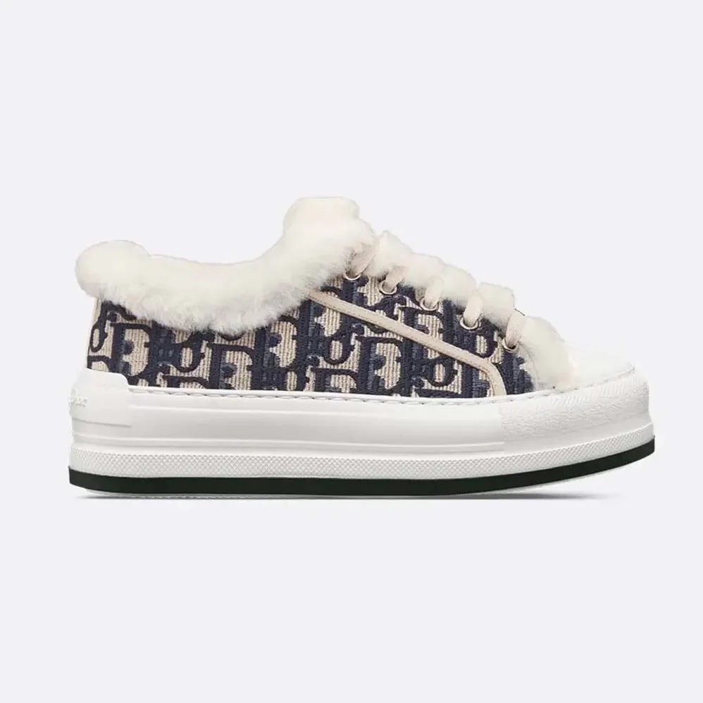 Dior Walk'n'Dior Platform Sneaker Deep Blue Dior Oblique Embroidered Cotton for Women