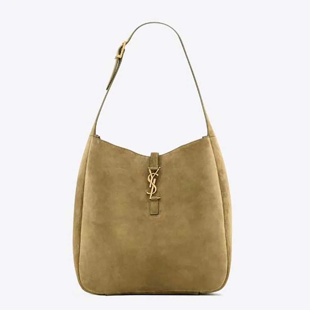 Saint Laurent YSL Le 5 à 7 Supple Large in Suede for Women in Green Saint Laurent YSL Le 5 à 7 Supple Large in Suede for Women in Green