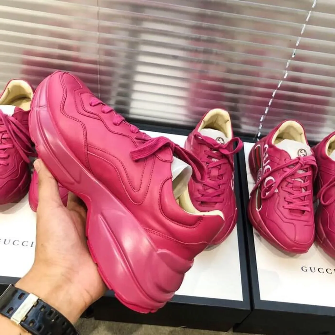Gucci Rhyton Gucci Logo Sneaker Pink for Women Gucci Rhyton Gucci Logo Sneaker Pink for Women