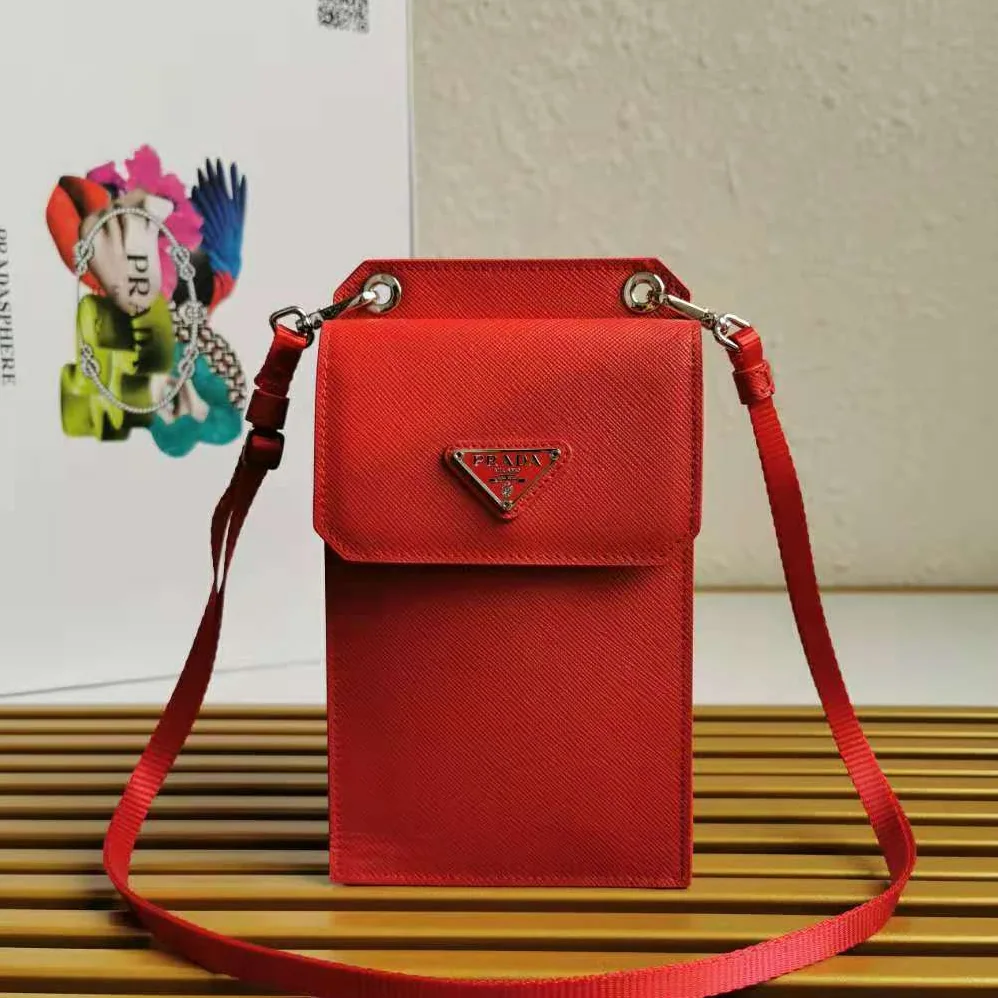 Prada Saffiano Leather Smartphone Case for Men in Red Prada Saffiano Leather Smartphone Case for Men in Red