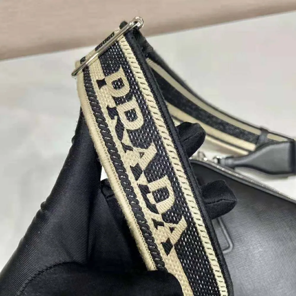 Prada Saffiano Leather Shoulder Bag for Women in Black