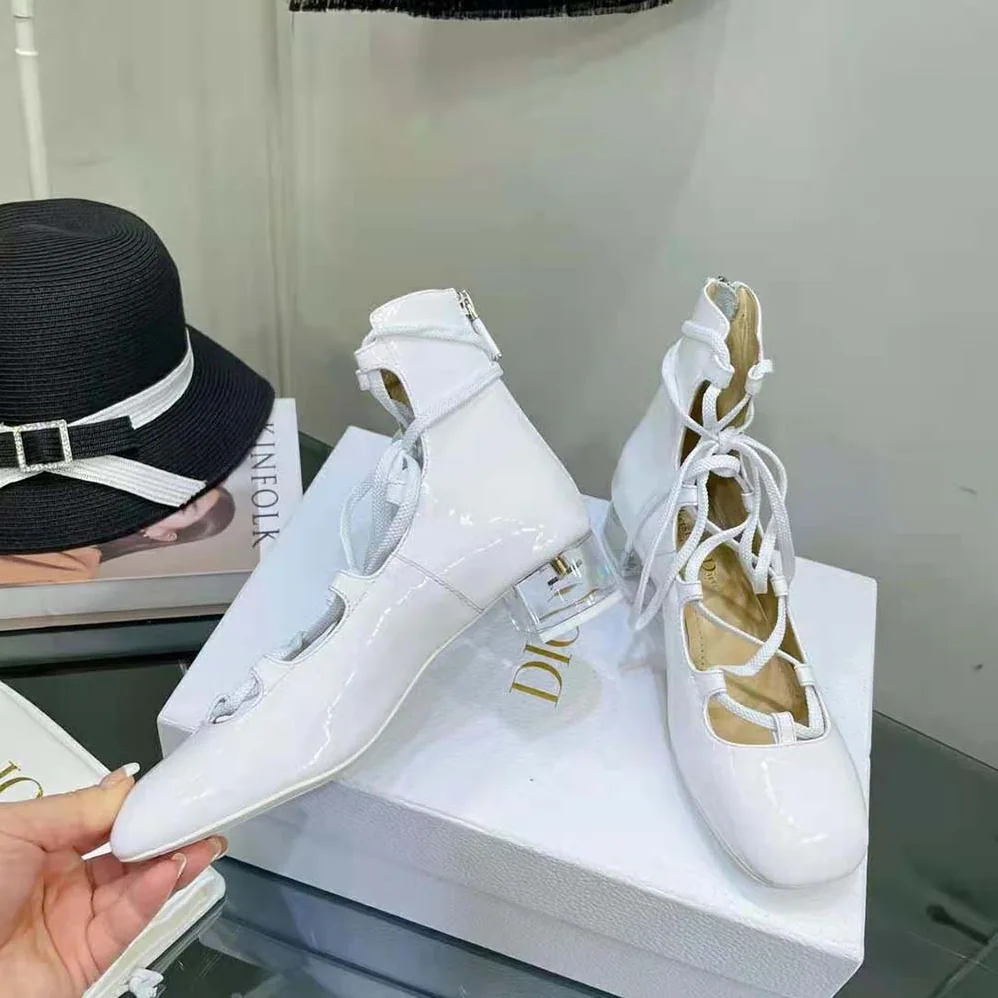 Dior Arty Lace-up Ankle Boot White Patent Calfskin for Women Dior Arty Lace-up Ankle Boot White Patent Calfskin for Women