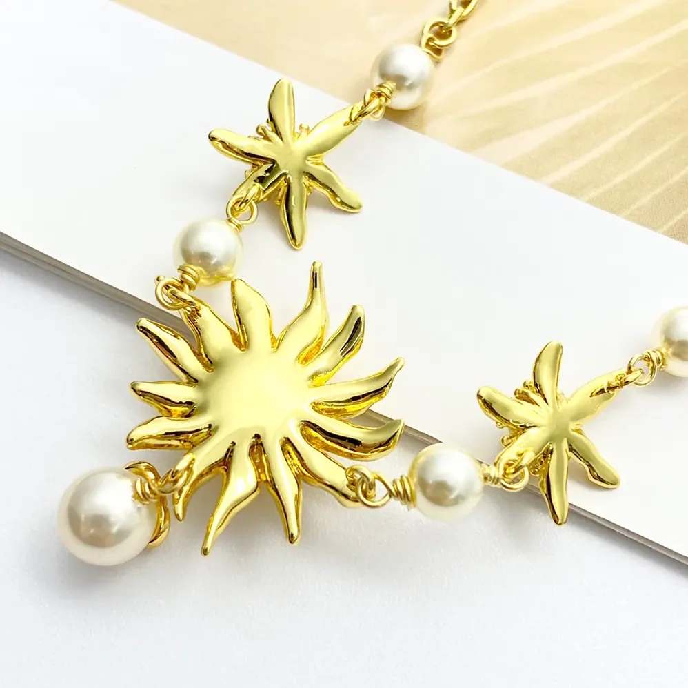 Dior Chardons Short Necklace Gold-Finish Metal and White Resin Pearls for Women Dior Chardons Short Necklace Gold-Finish Metal and White Resin Pearls for Women
