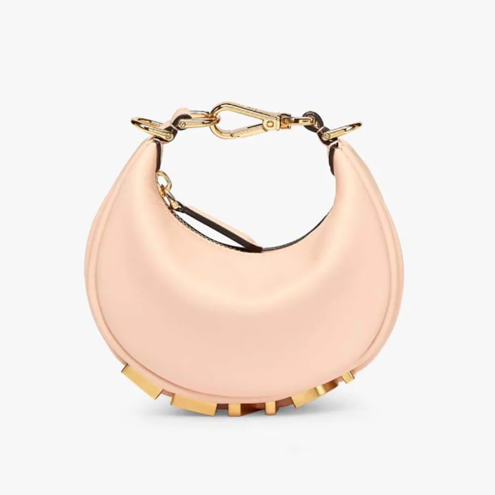 Fendi Nano Fendigraphy Light Pink Leather Charm for Women Fendi Nano Fendigraphy Light Pink Leather Charm for Women