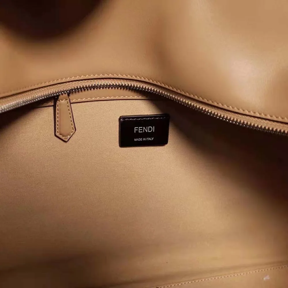 Fendi Peekaboo ISeeU Forty8 Brown FF Fabric Bag for Men Fendi Peekaboo ISeeU Forty8 Brown FF Fabric Bag for Men