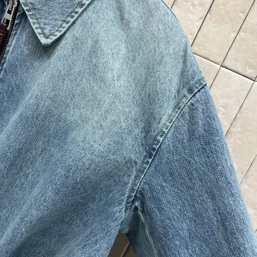Loewe Draped Jacket In Denim for Men in Indigo Blue Loewe Draped Jacket In Denim for Men in Indigo Blue