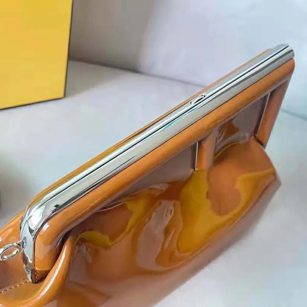 Fendi First Midi Brown Patent Leather Bag for Women