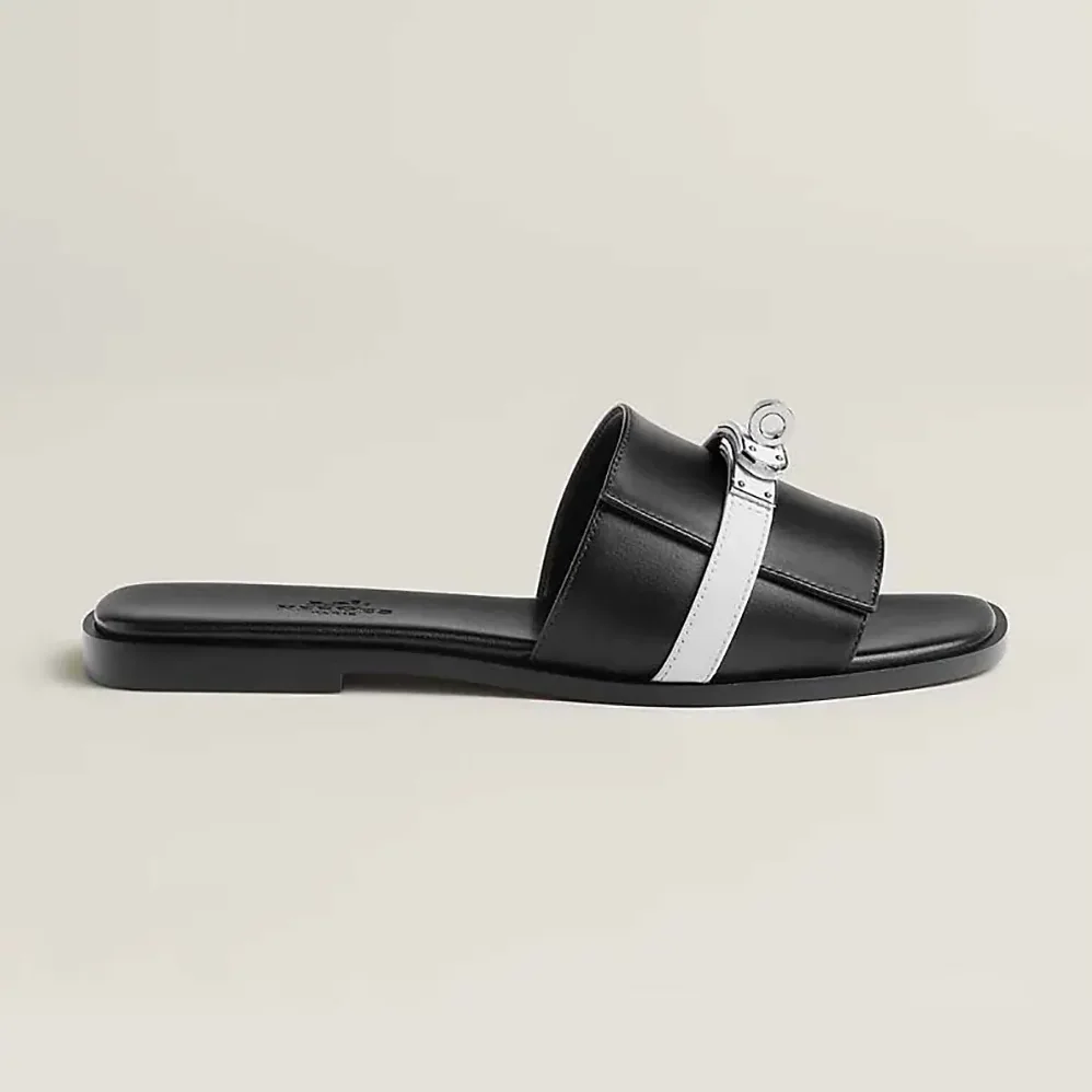 Hermes Giulia sandal for Unisex in Black/White