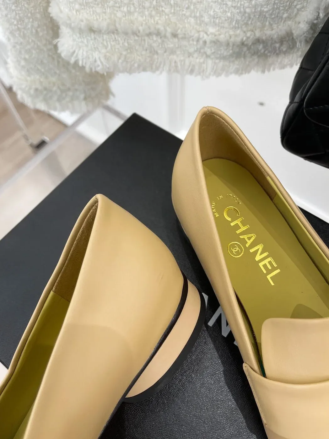 Chanel Loafer With Logo Beige for Women