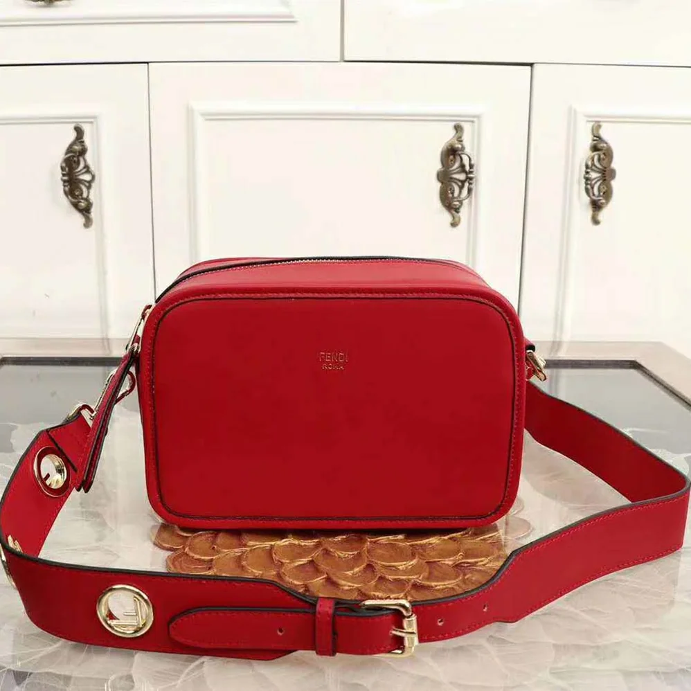 Fendi Camera Case Leather Bag for Women in Red