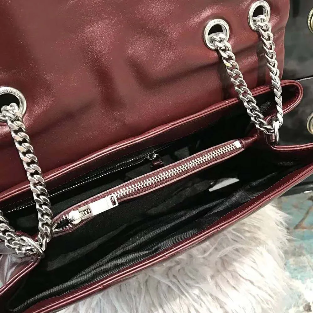 Saint Laurent YSL Loulou Medium Matelasse Y Leather for Women in Maroon