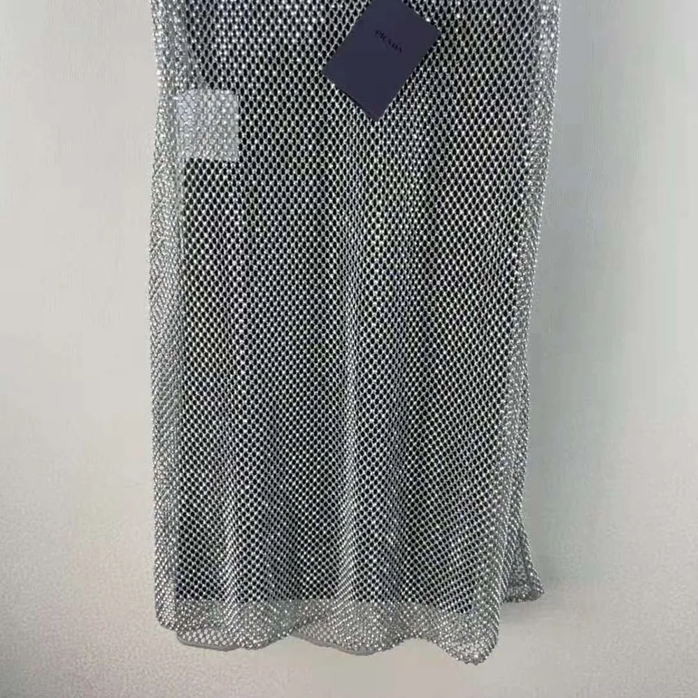 Prada Rhinestone Embroidered Mesh Mini for Women in Dress