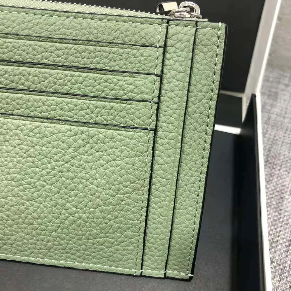 Loewe Coin Cardholder in Soft Grained Calfskin for Women in Lime Loewe Coin Cardholder in Soft Grained Calfskin for Women in Lime
