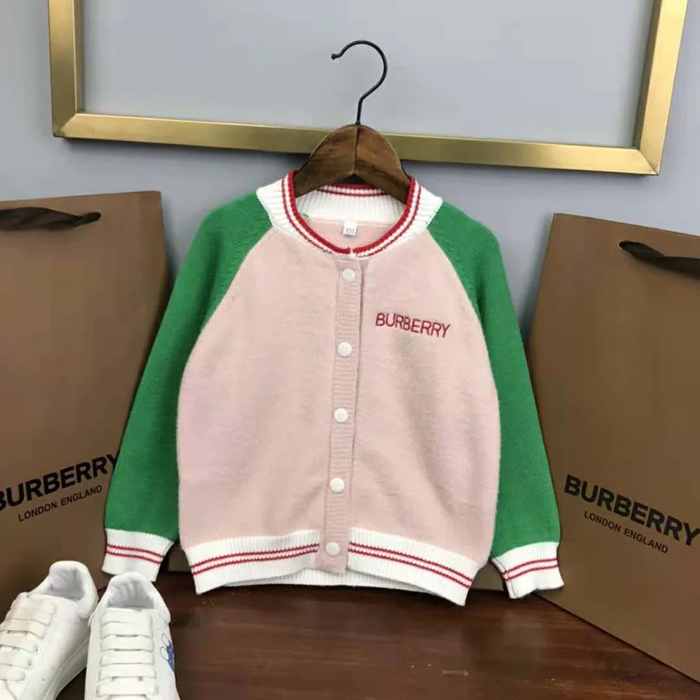 Burberry Girls' Wool Bomber Jacket in Pink Burberry Girls' Wool Bomber Jacket in Pink